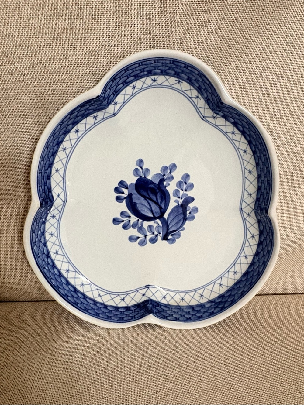 Vintage Aluminia Royal Copenhagen Tranquebar Blue 11/924 Relish Pickle Dish